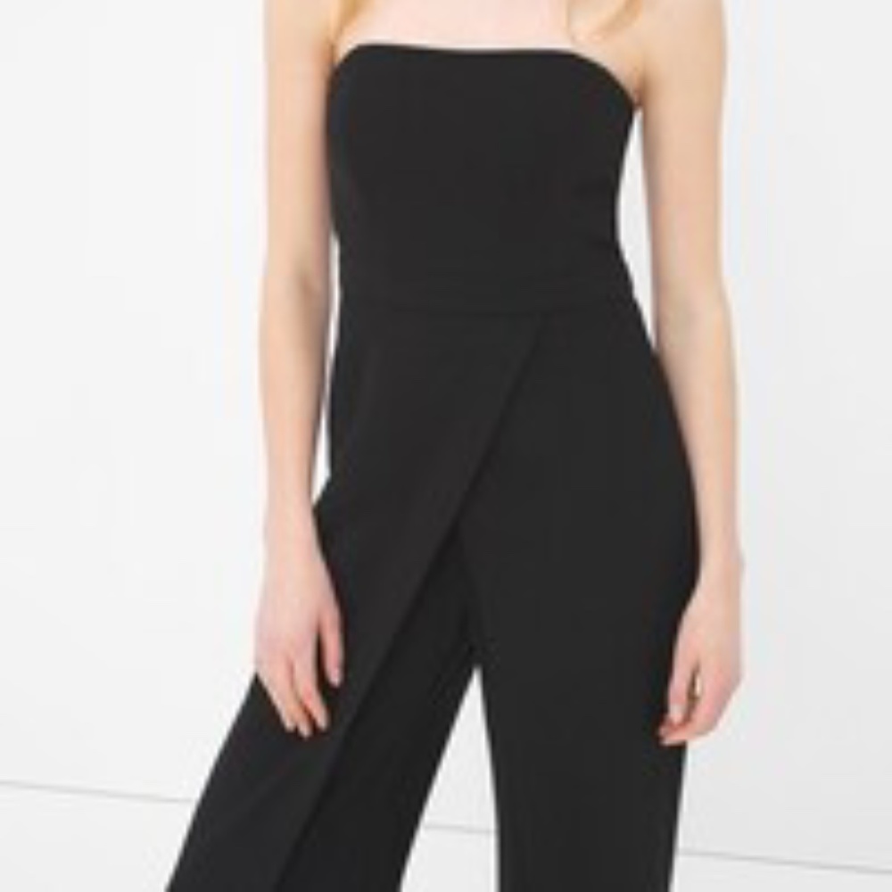Convertible Black Strapless Split-Pant Jumpsuit - image 4